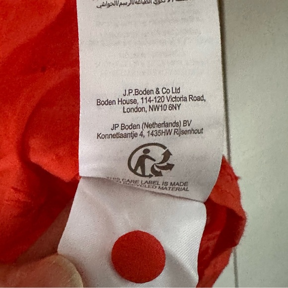 BODEN Nina Sleeveless Broderie Ruffle Eyelet Top Sz 12 Bright Papaya - Picture 9 of 11